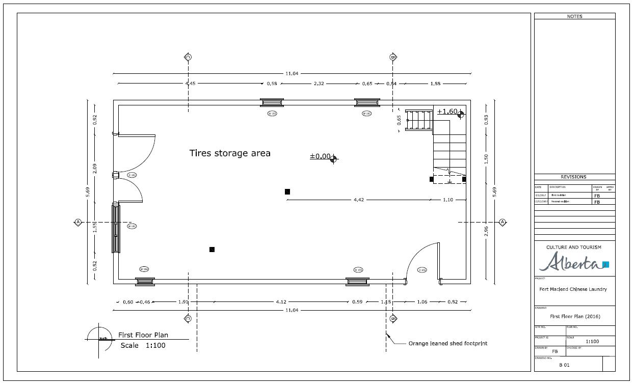 Floor-Plan of the Quon Sang Lung Laundry Shop.