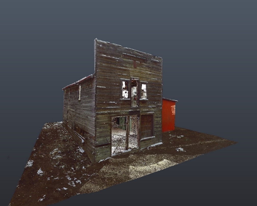 Fully registered point cloud created by the laser scanner from 18 registered scans.