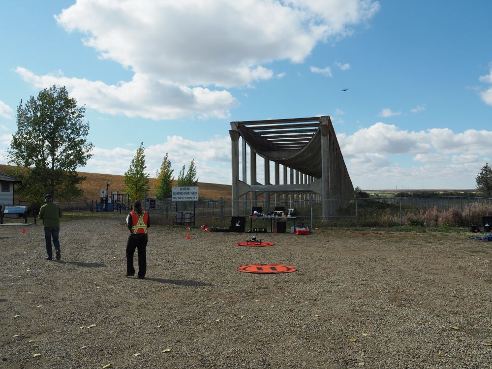 Trail flight of the Matric 600 UAV which will carry a laser scanning unit to assist with the monitoring of the aqueduct.