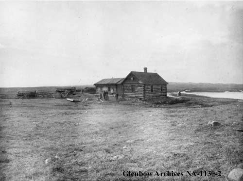 View of Charles Perrenoud log cabin 1904.