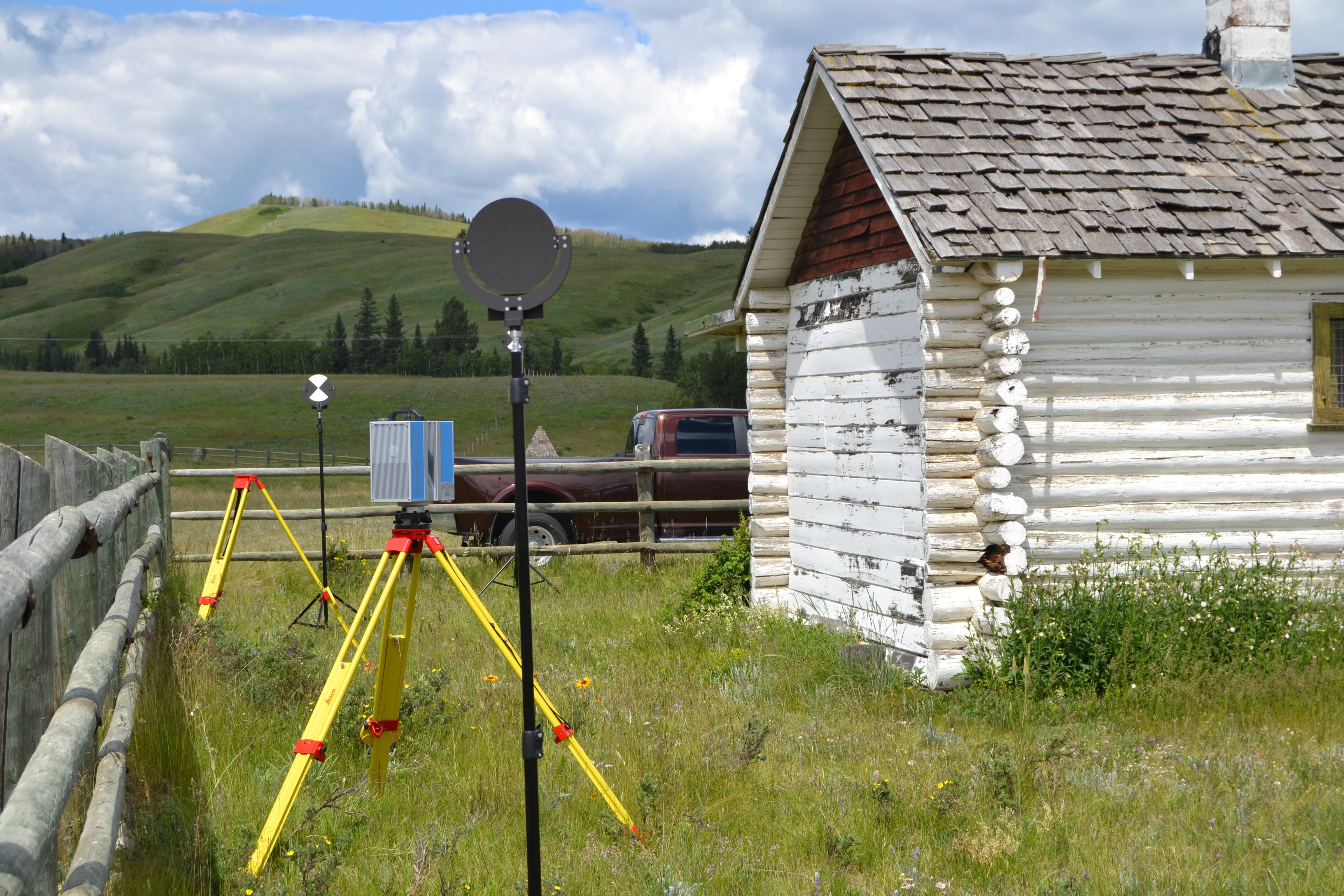 The Z+F 5010X scanner at the rear of Walking Buffalo's cabin, June 24th, 2017.
