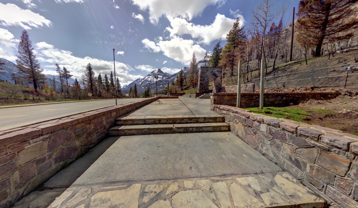 Panoramic view of the Information Bureau at Waterton Park from Z+F 5010X laser scanner, scanning location 12