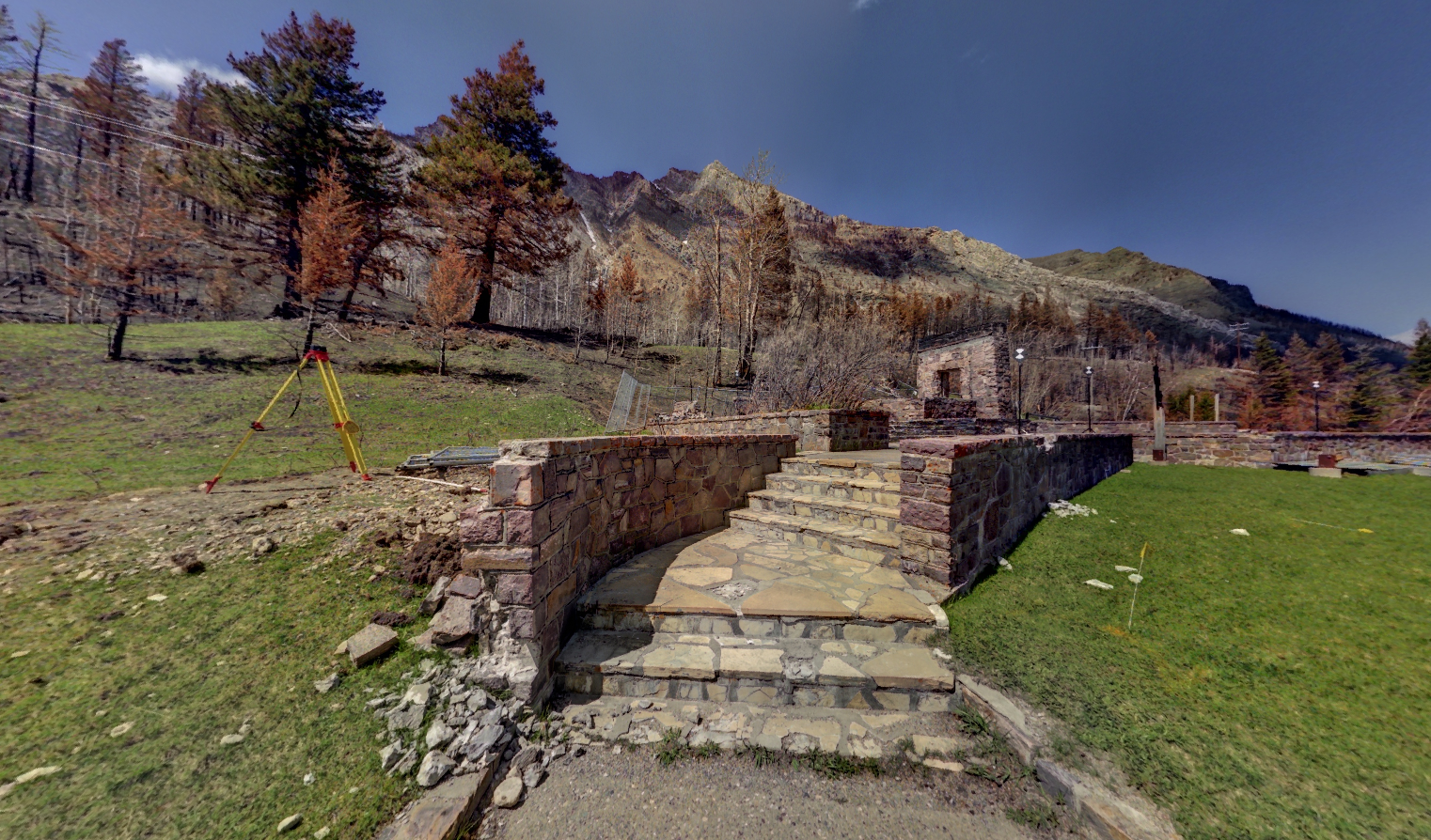 Panoramic view of the Information Bureau at Waterton Park from Z+F 5010X laser scanner, scanning location 18