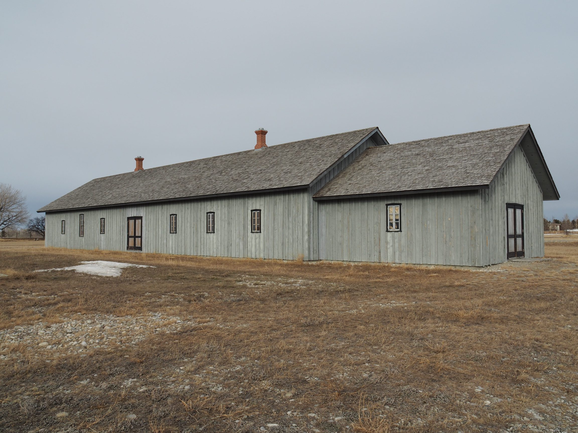 A Stores building restored at the North-West Mounted Police Barracks, Fort MacLeod, 2016.