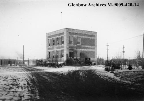 Brewery Office Building in winter, Calgary, Alberta, ca. 1932-1935.
