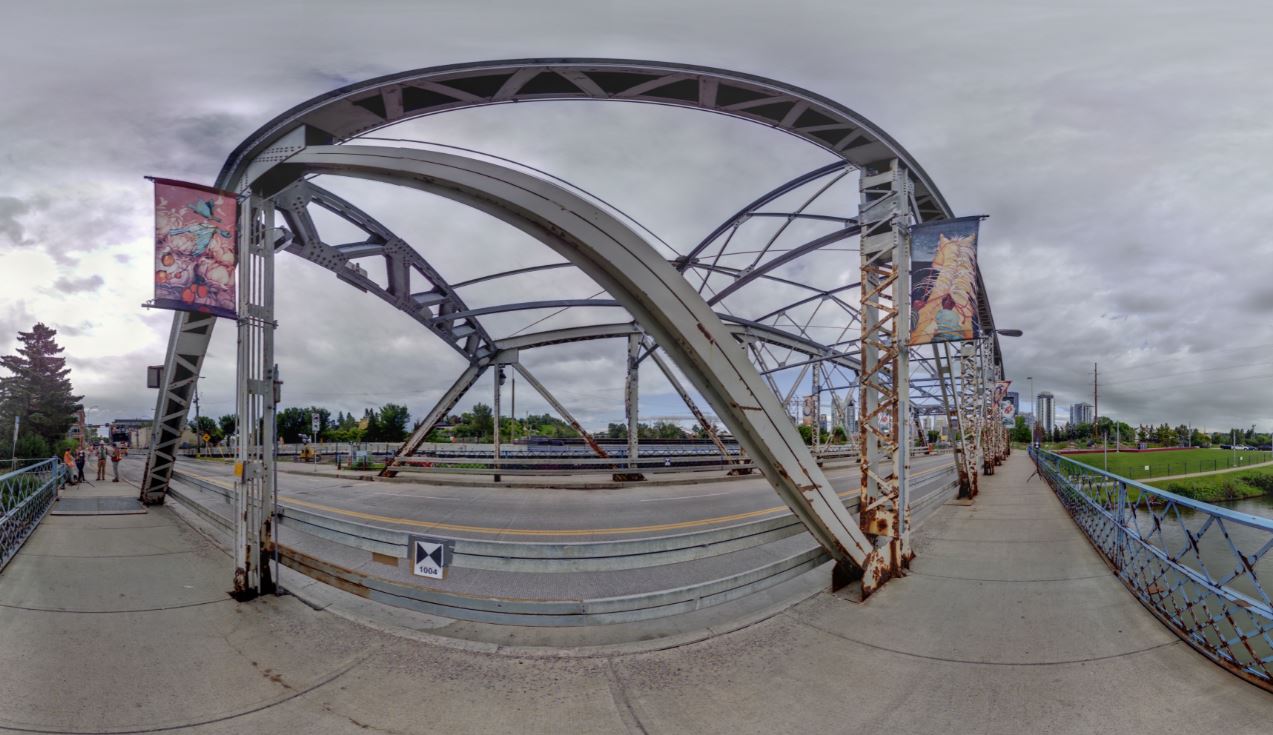 Panoramic view of the Inglewood Bridge in Calgary from Z+F 5010X laser scanner, scanning location 1