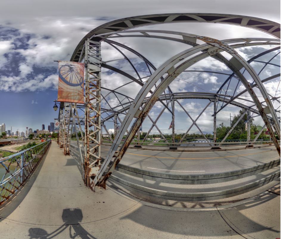 Panoramic view of the Inglewood Bridge in Calgary from Z+F 5010X laser scanner, scanning location 11