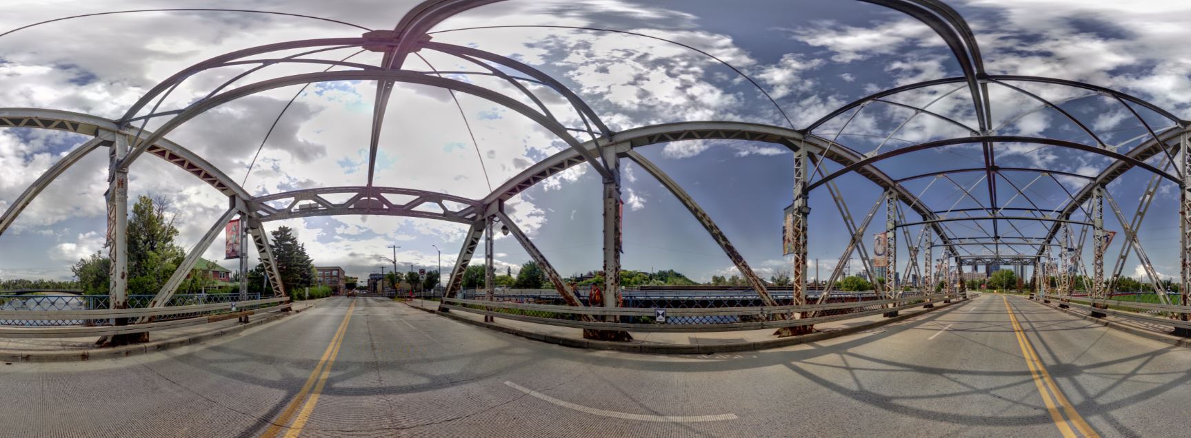 Panoramic view of the Inglewood Bridge in Calgary from Z+F 5010X laser scanner, scanning location 12