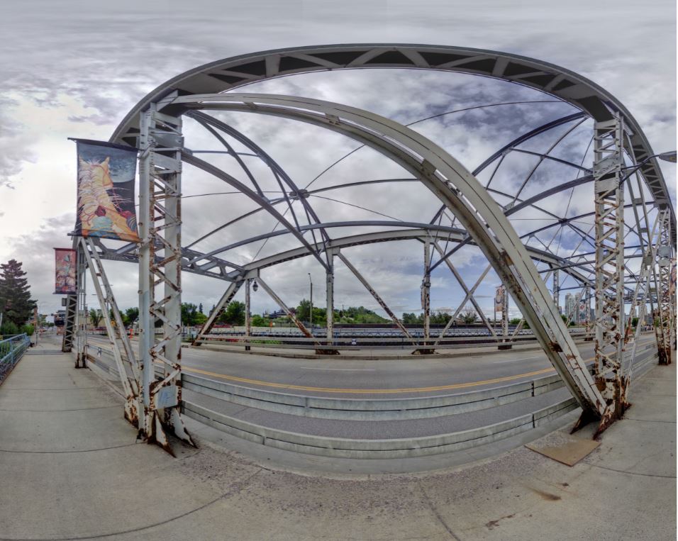 Panoramic view of the Inglewood Bridge in Calgary from Z+F 5010X laser scanner, scanning location 2