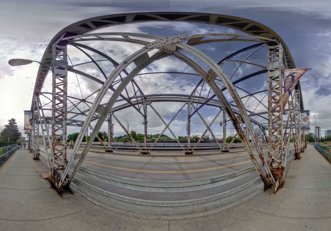 Panoramic view of the Inglewood Bridge in Calgary from Z+F 5010X laser scanner, scanning location 3