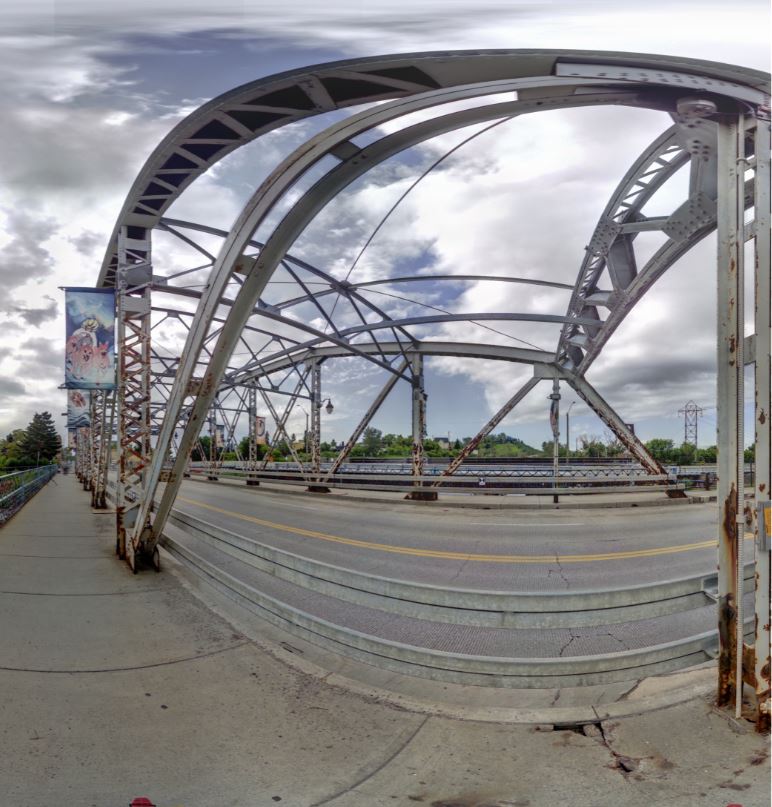 Panoramic view of the Inglewood Bridge in Calgary from Z+F 5010X laser scanner, scanning location 6