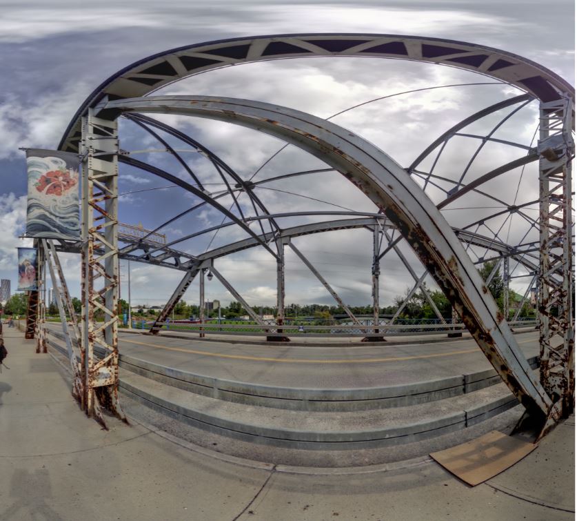 Panoramic view of the Inglewood Bridge in Calgary from Z+F 5010X laser scanner, scanning location 9