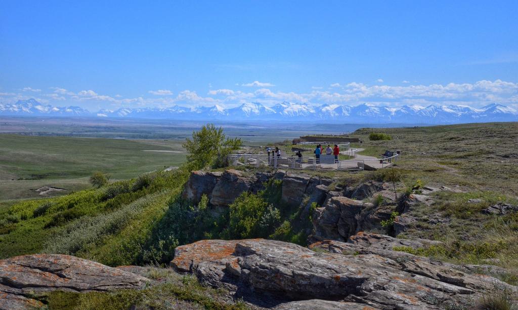 View from the top of the cliff at Head-Smashed-In Buffalo Jump.