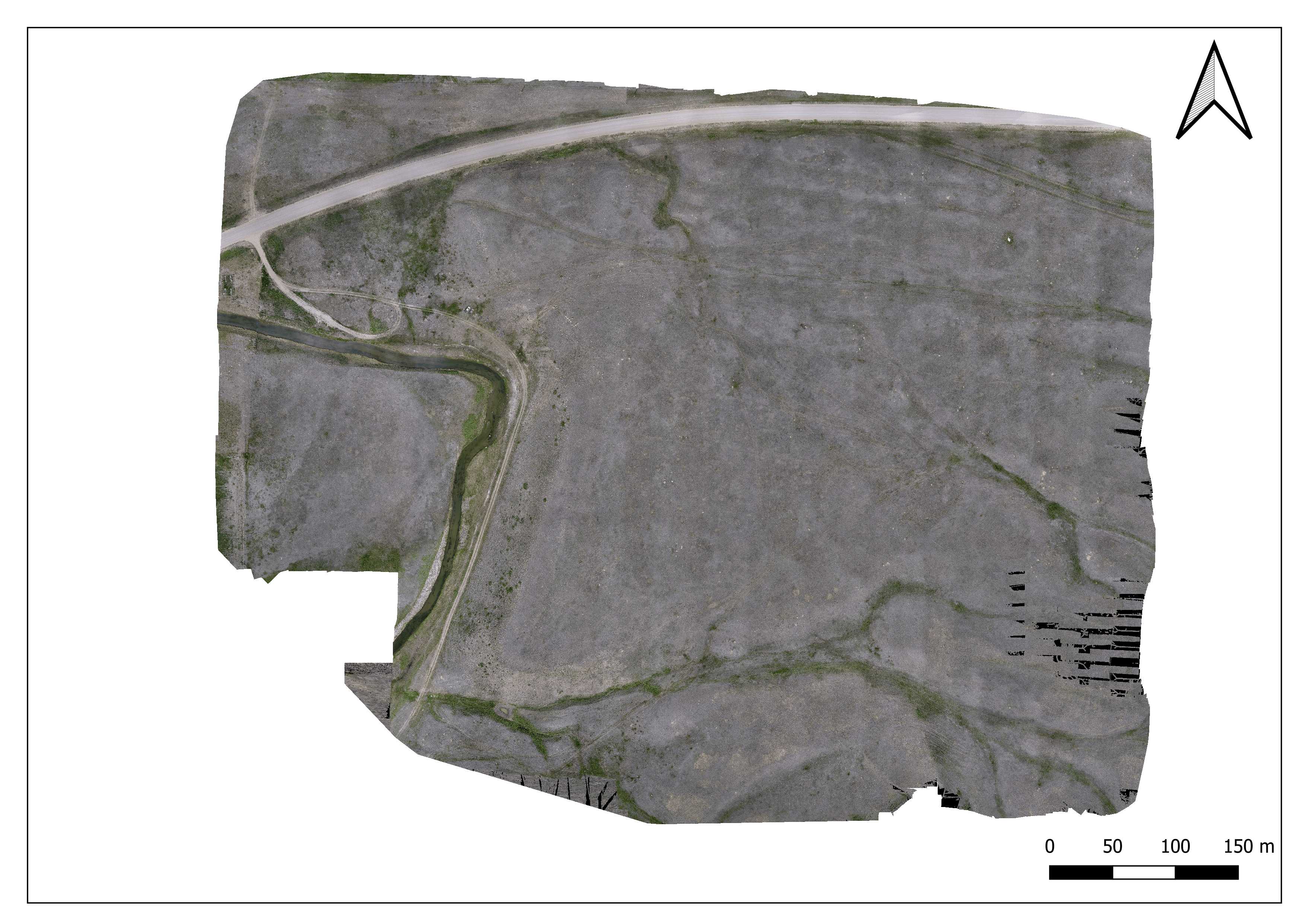 Orthomosaic image created from the photogrammetric survey of archaeological sites EaPd-7 and EaPd-8