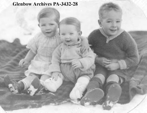 Three children of Fred Andrews at Bar U Ranch, Pekisko, Alberta, 1924, By Fred Andrews.