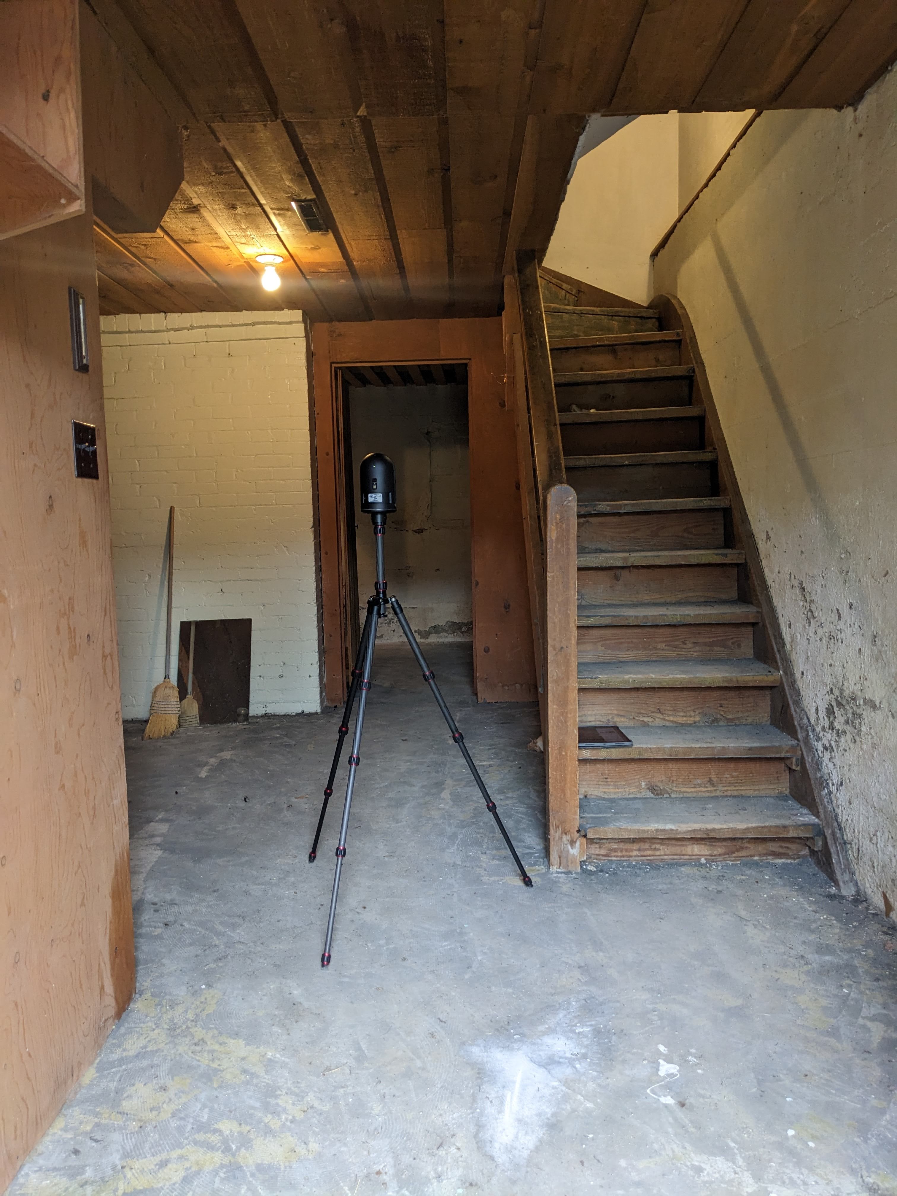 Basement of the Ernst Feuz's chalet during documentation and renovations, October 2023.  From Capture2Preserv project.