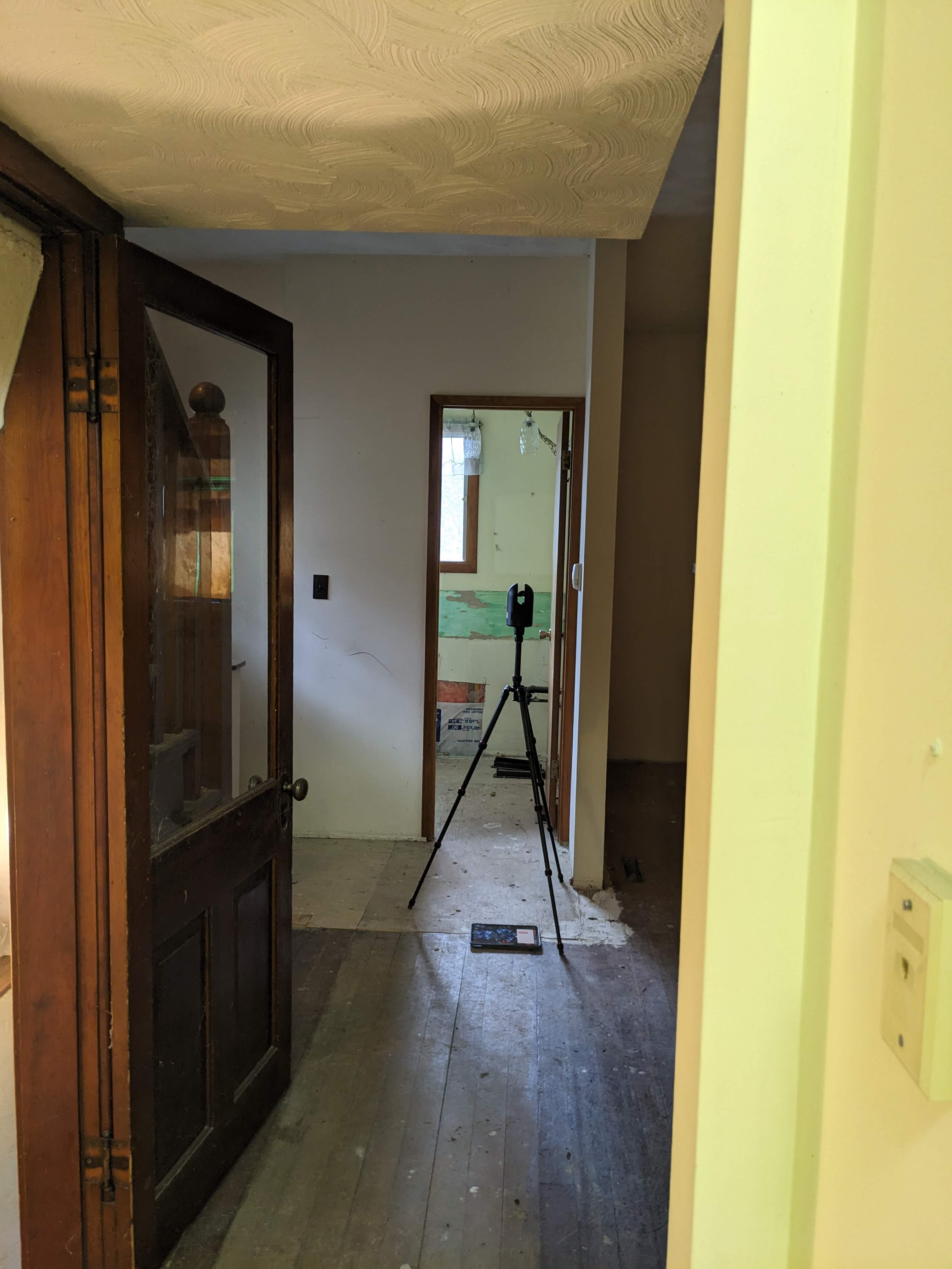 Main floor of the Ernst Feuz's chalet during documentation and renovations, October 2023.  From Capture2Preserv project.