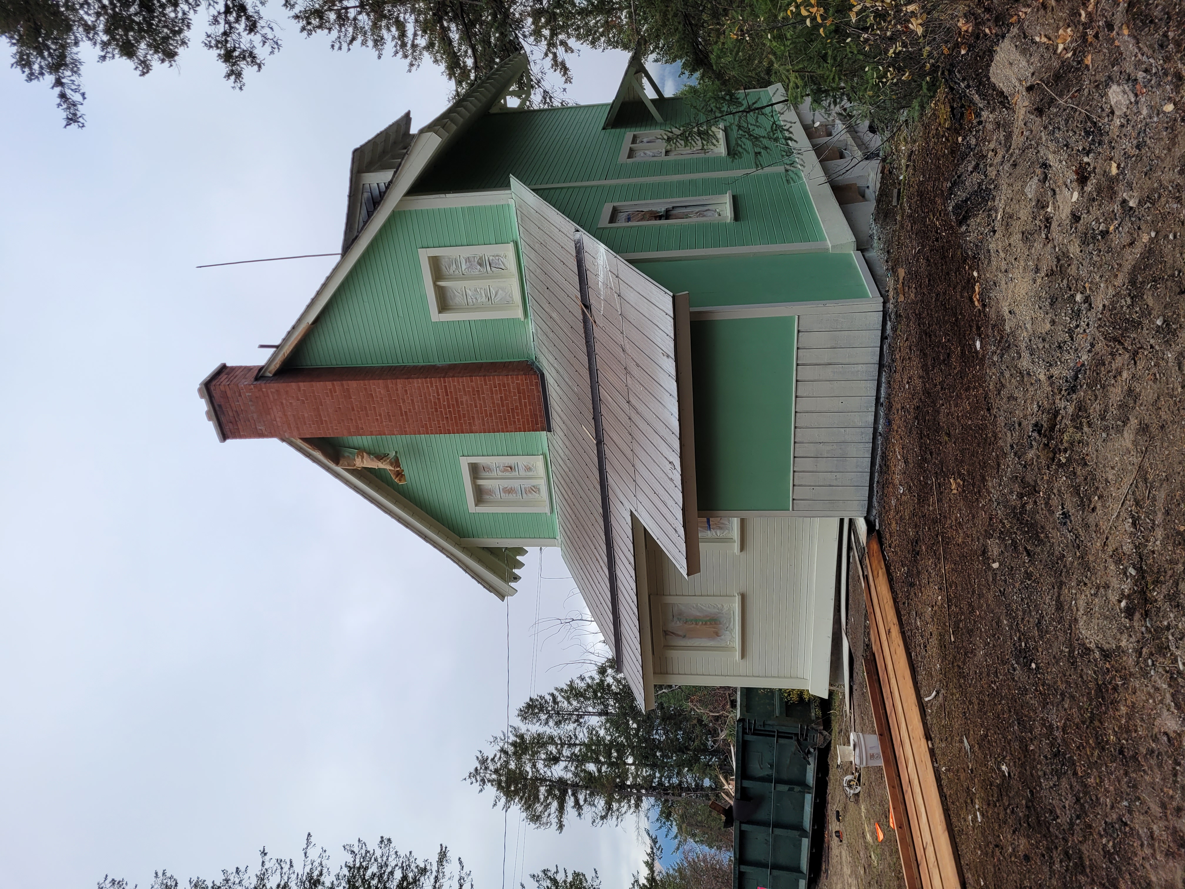 Exterior of the Ernst Feuz chalet during documentation and renovations, October 2023.  From Capture2Preserv project.