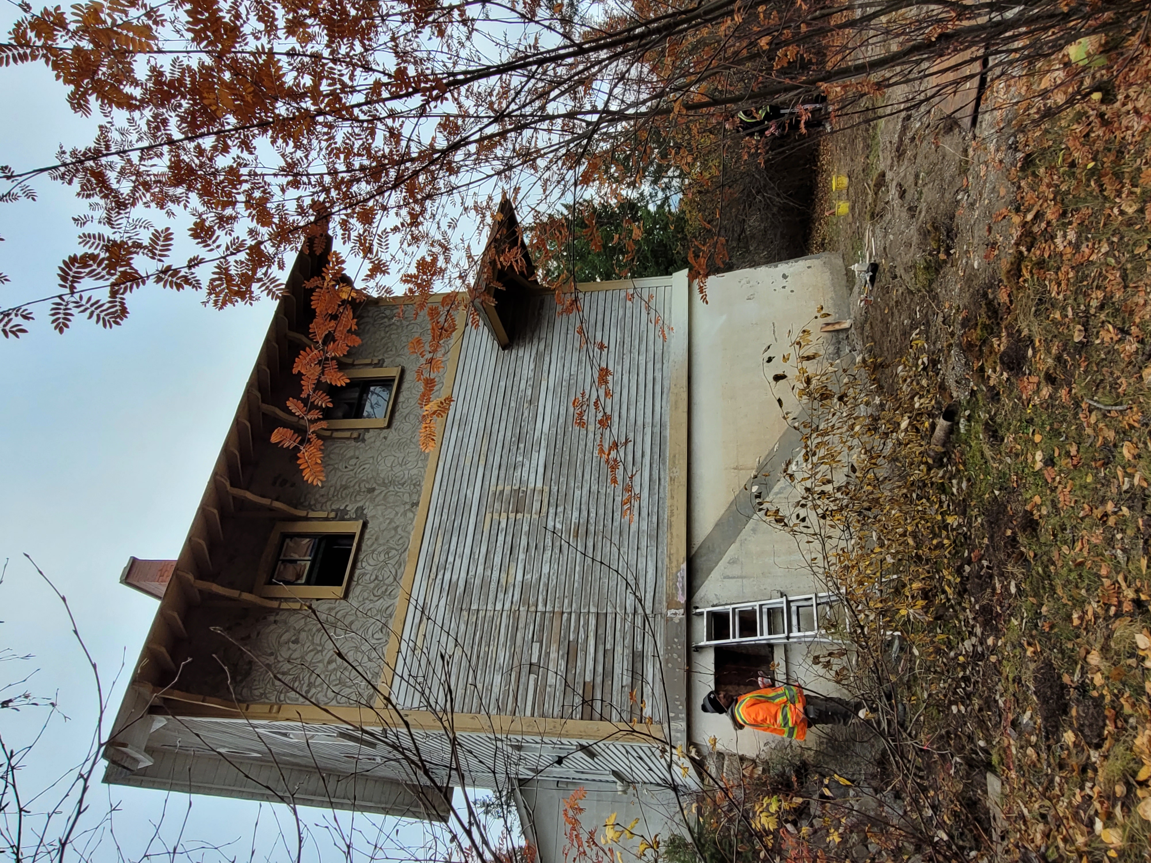 Exterior of the Christian Haesler chalet during documentation and renovations, October 2023. From Capture2Preserv project.