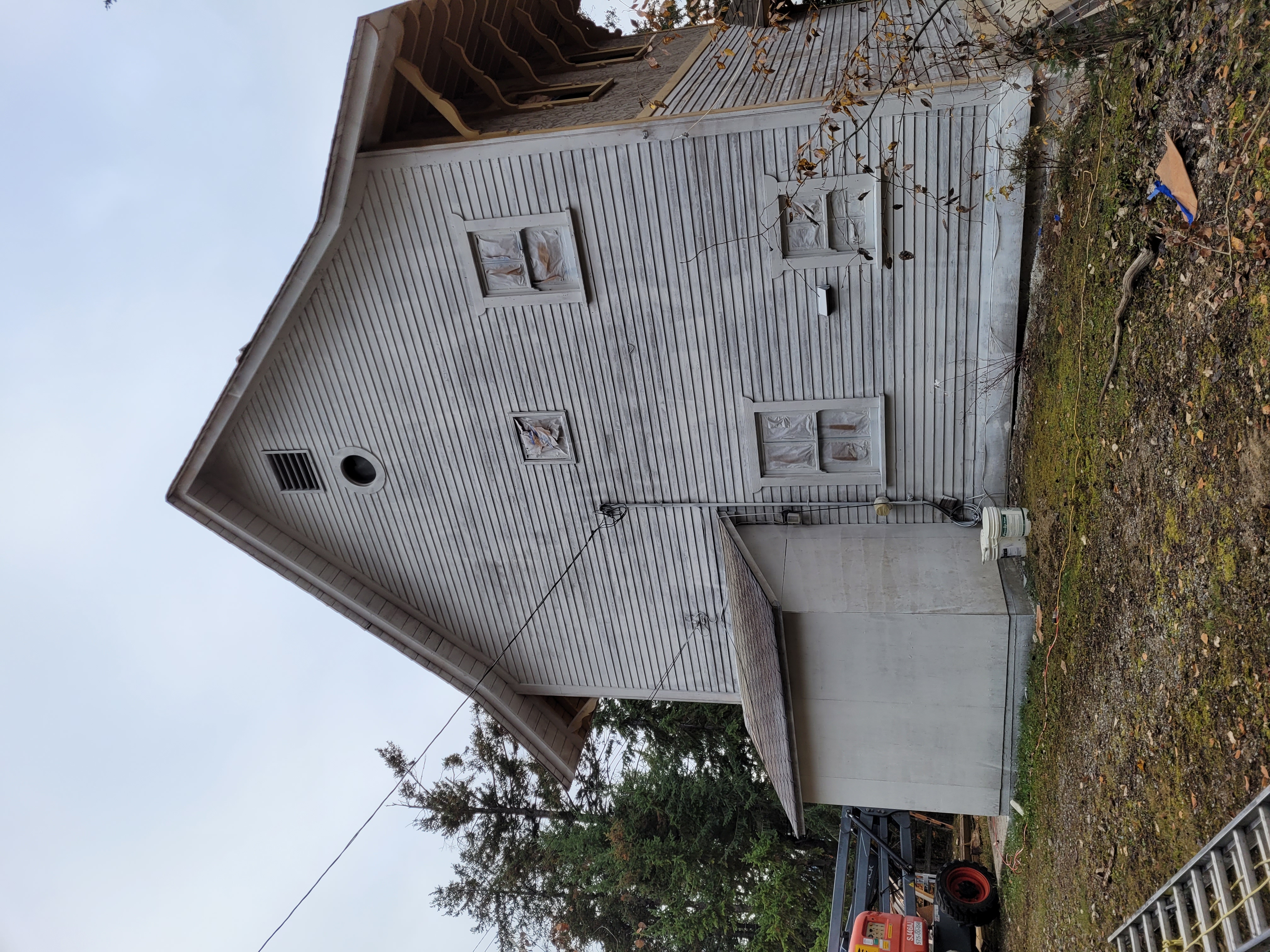 Back of the Christian Haesler chalet during documentation and renovations, October 2023. From Capture2Preserv project.