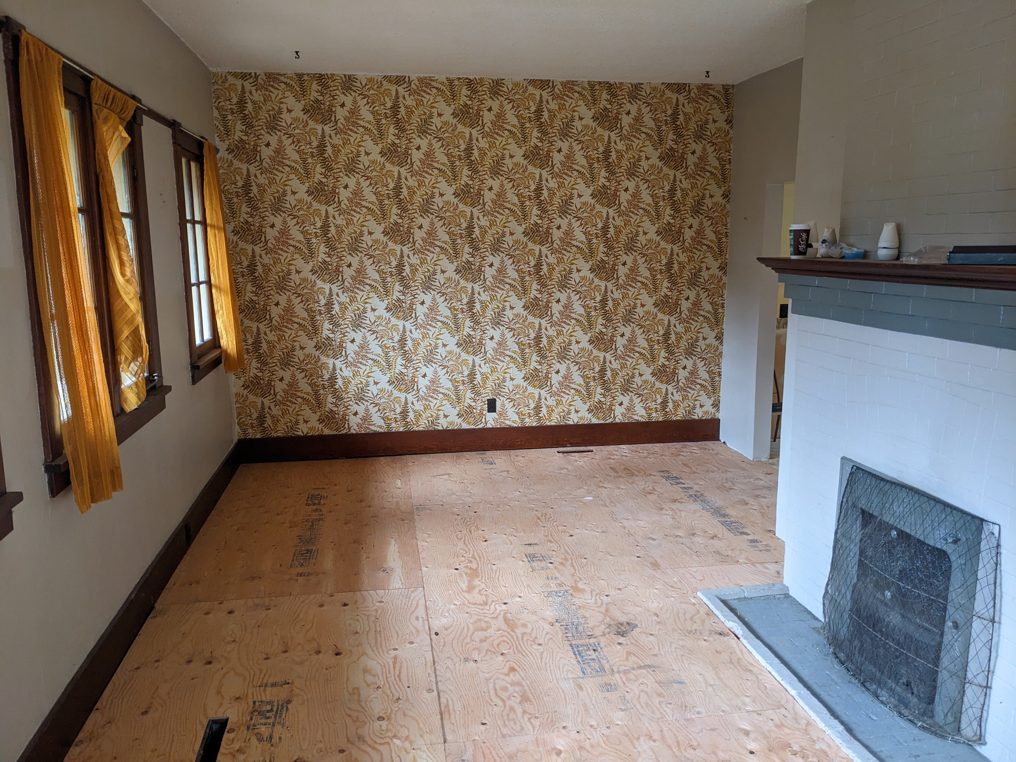 Living room of Christian Haesler chalet. During documentation and renovations, October 2023. From Capture2Preserv project.