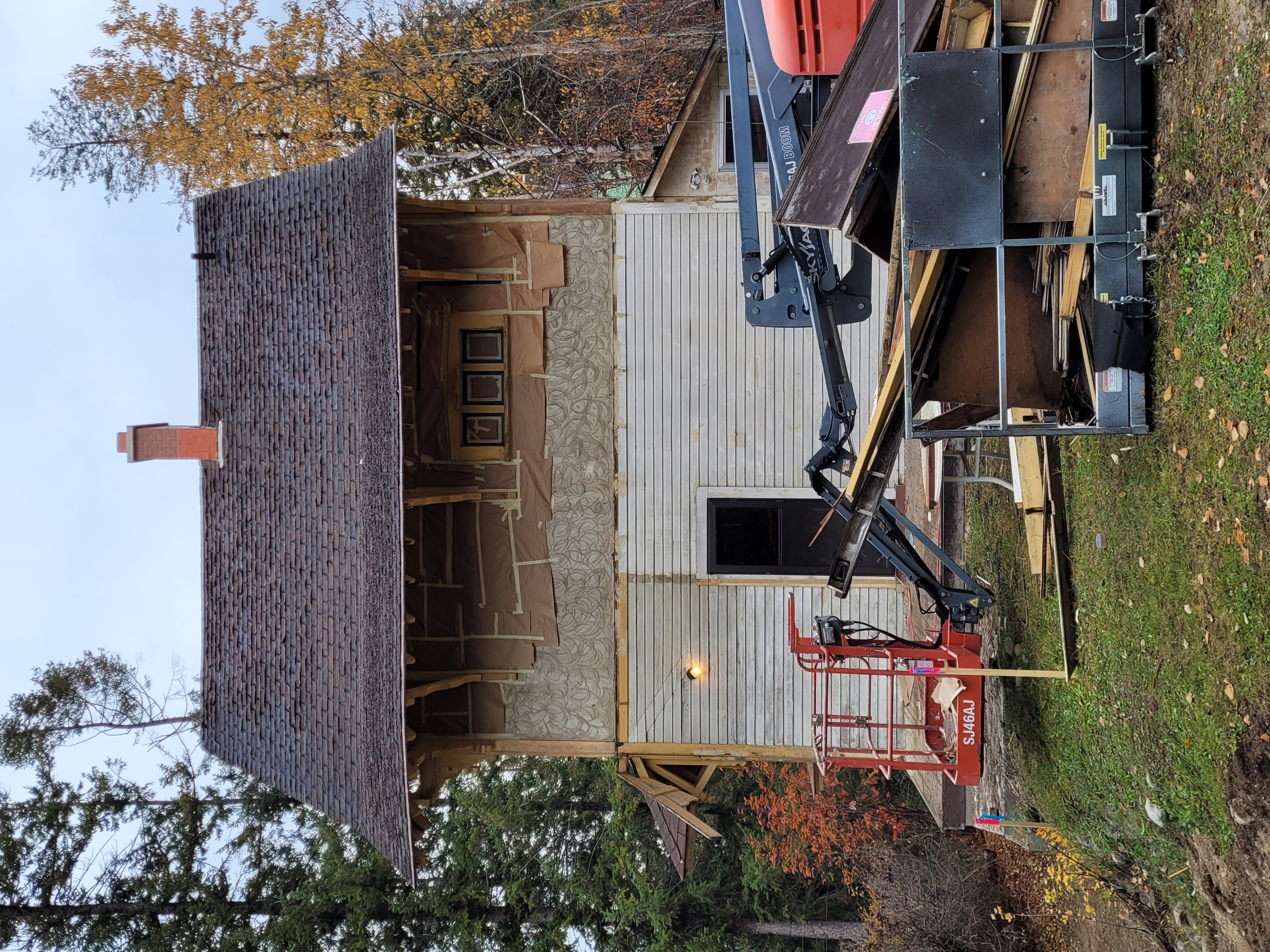 Exterior of the Christian Haesler chalet during documentation and renovations, October 2023. From Capture2Preserv project.