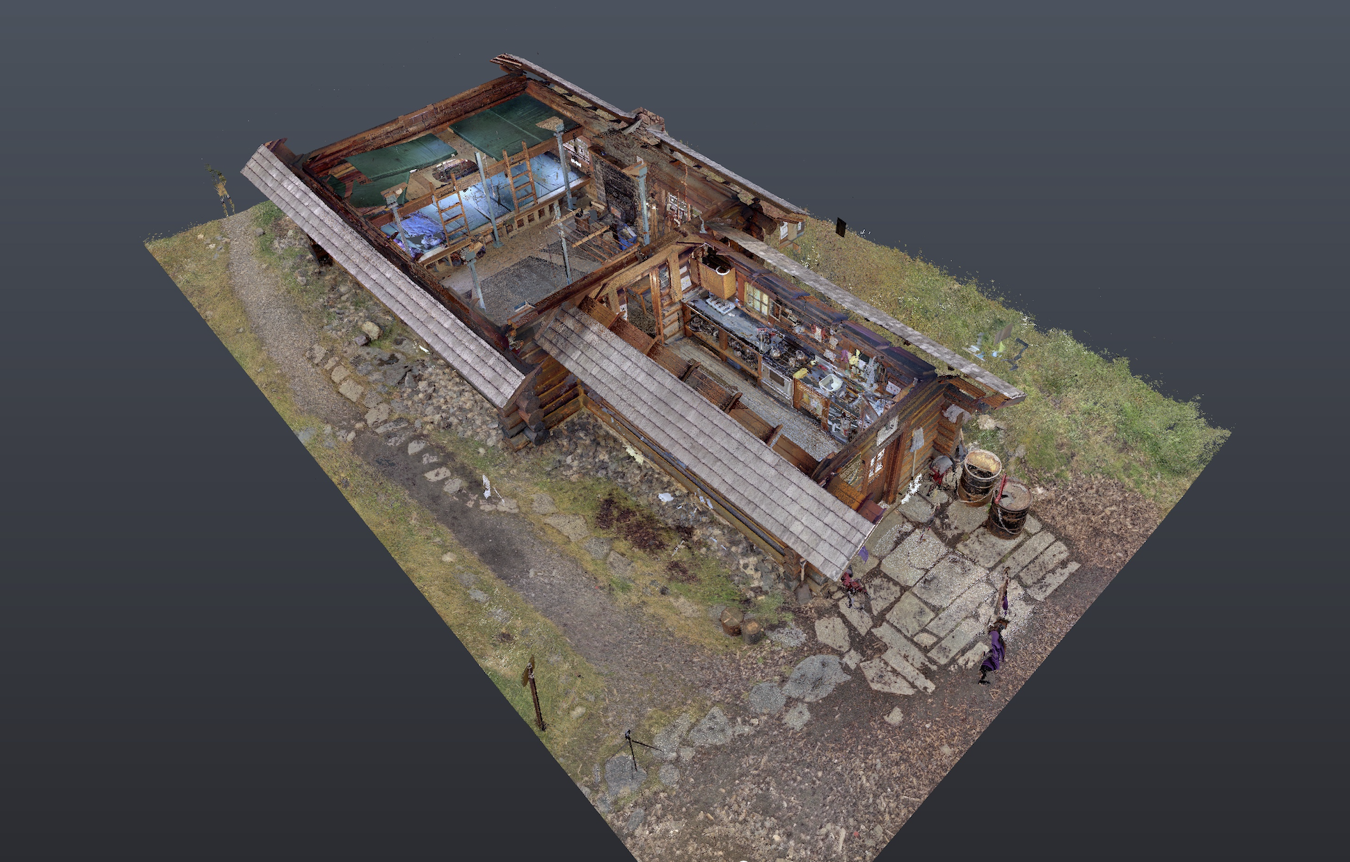 Interior and exterior merged Elizabeth Parker point cloud. Photo from Capture2Preserv project.