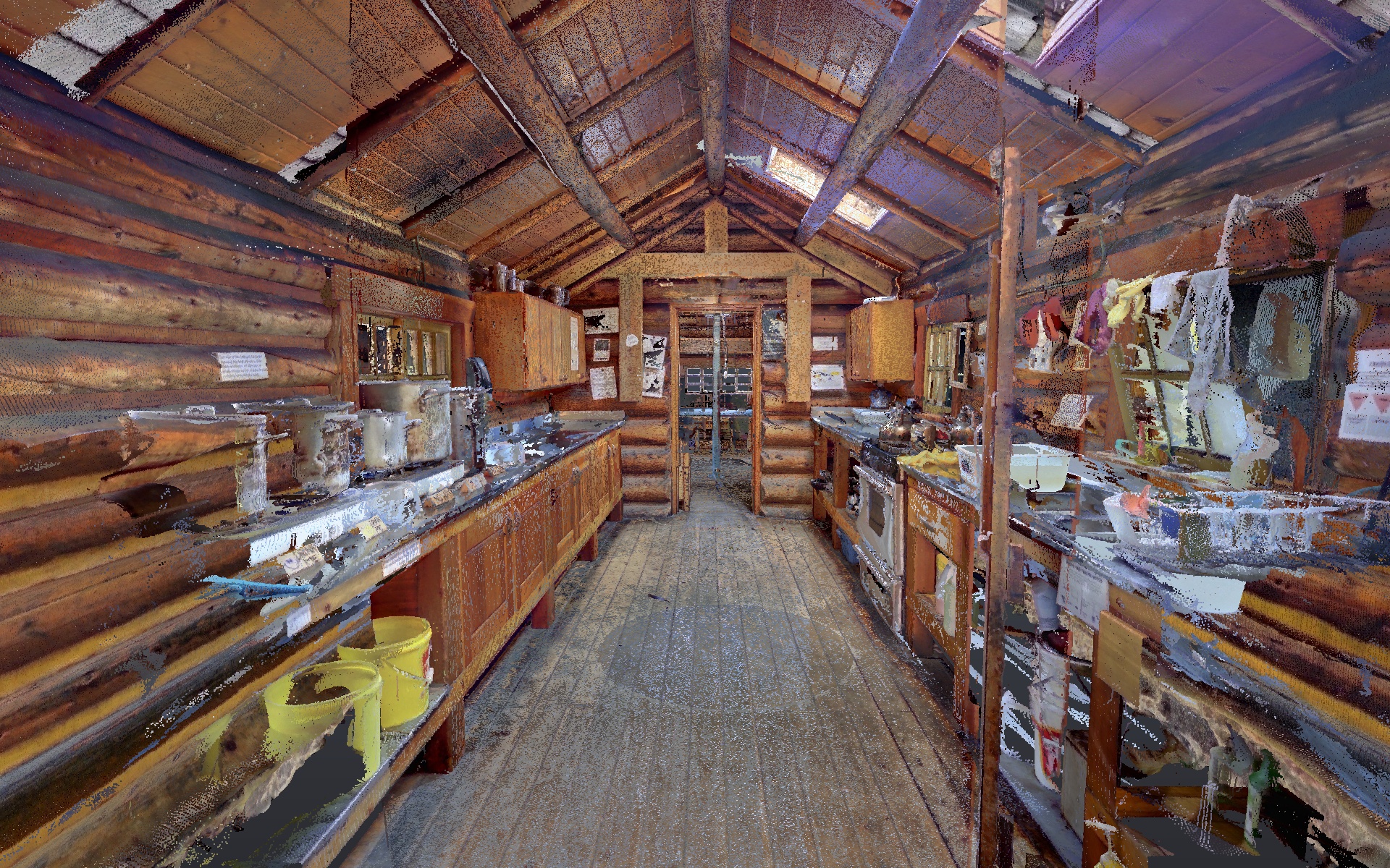 Point cloud of the interior of the Elizabeth Parker Hut. Photo from Capture2Preserv project.