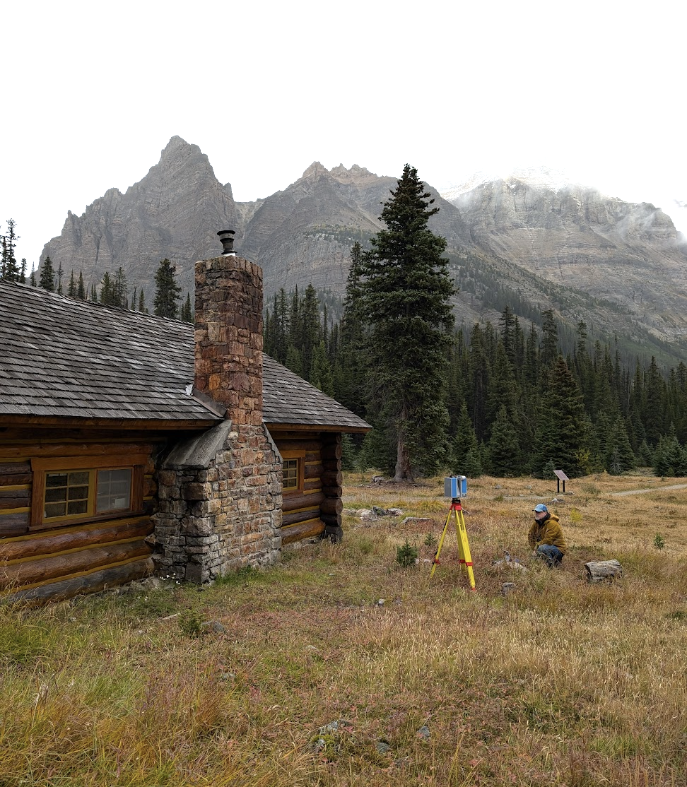 Dr. Peter Dawson documenting the Elizabeth Parker Hut with Z+F 5010X scanner. Photo from Capture2Preserv project.