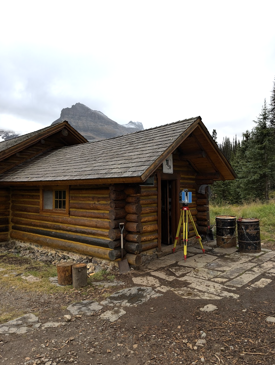 The Elizabeth Parker Hut during digital documentation with Z+F 5010X scanner. Photo from Capture2Preserv project.