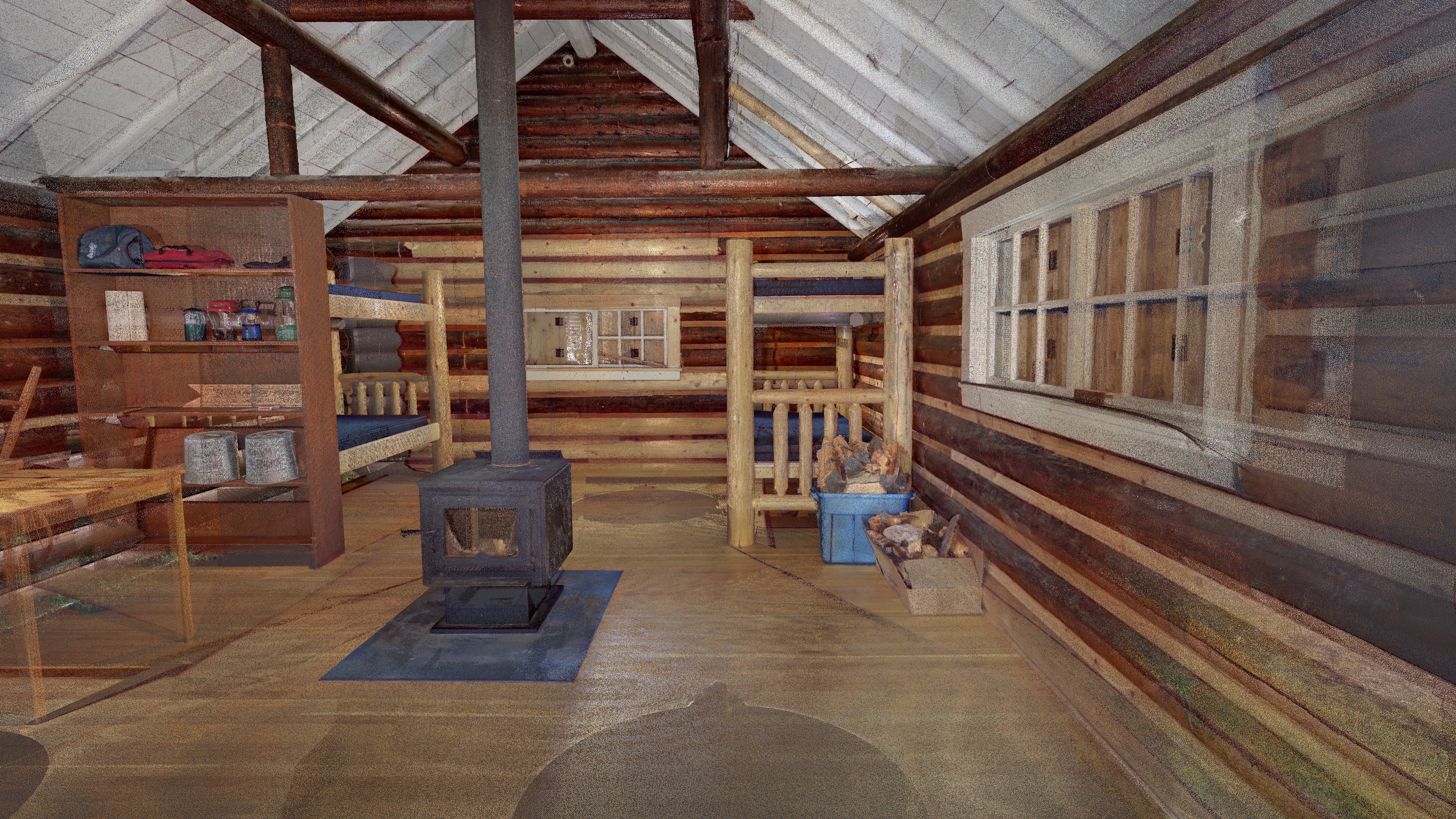 Point cloud of the interior of the Takakkaw Falls Warden's Patrol Cabin. Photo from Capture2Preserv project.